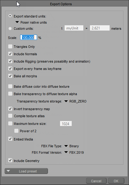 unity export as fbx